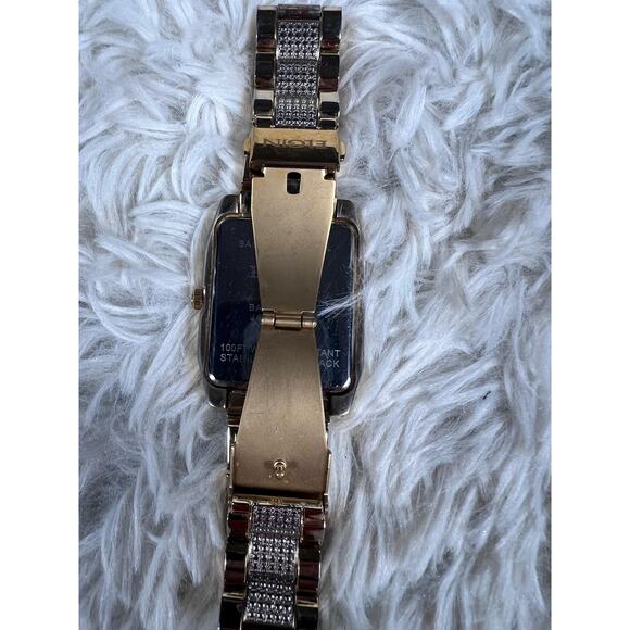 Elgin Rectangular Quartz Watch Gold Tone Crystal Bracelet Japan Movt FG754ST - Picture 8 of 14